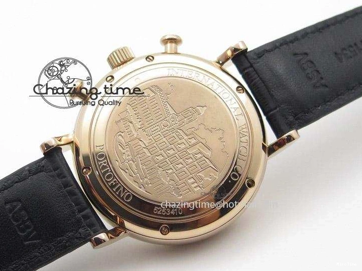 MIROTIME 0131 Portofino Chrono RG White Dial on Black Leather Strap A Vibrant 7385